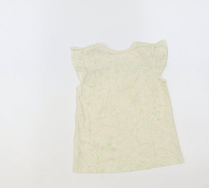 George Baby Ivory Floral Cotton Basic Tank Size 12-18 Months Crew Neck Pullover