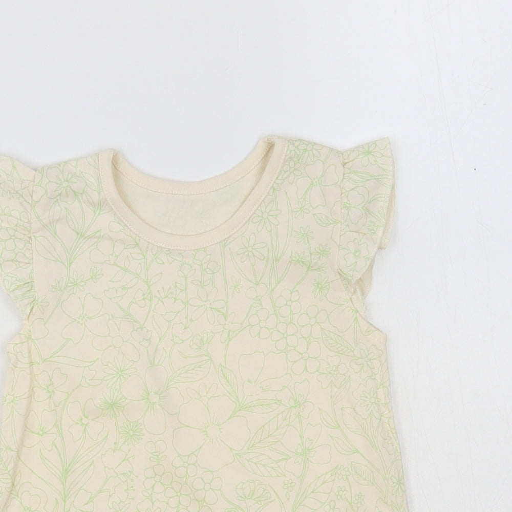 George Baby Ivory Floral Cotton Basic Tank Size 12-18 Months Crew Neck Pullover