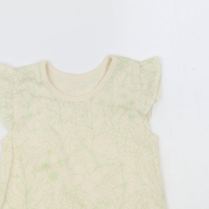 George Baby Ivory Floral Cotton Basic Tank Size 12-18 Months Crew Neck Pullover