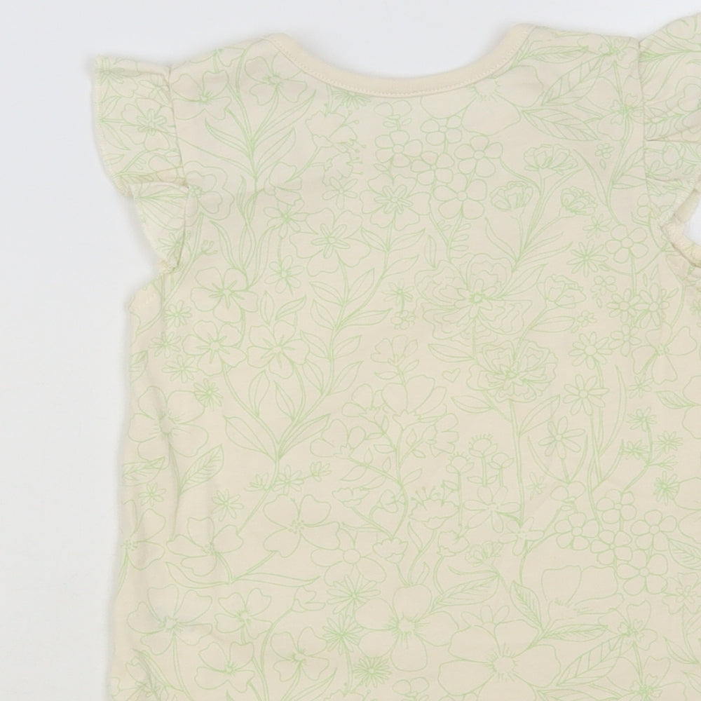 George Baby Ivory Floral Cotton Basic Tank Size 12-18 Months Crew Neck Pullover