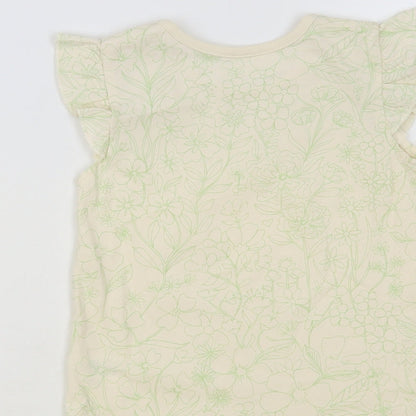 George Baby Ivory Floral Cotton Basic Tank Size 12-18 Months Crew Neck Pullover