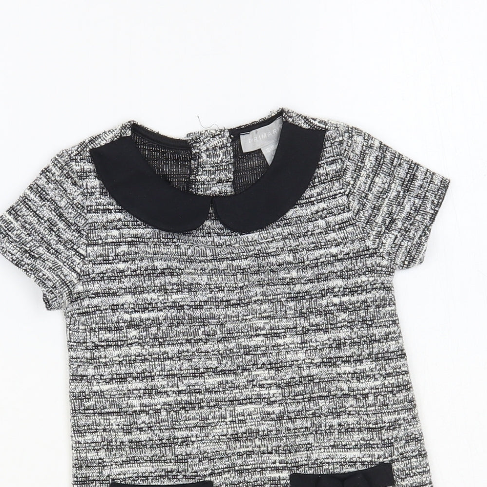Primark Baby Grey Polyester A-Line Size 12-18 Months Collared Button