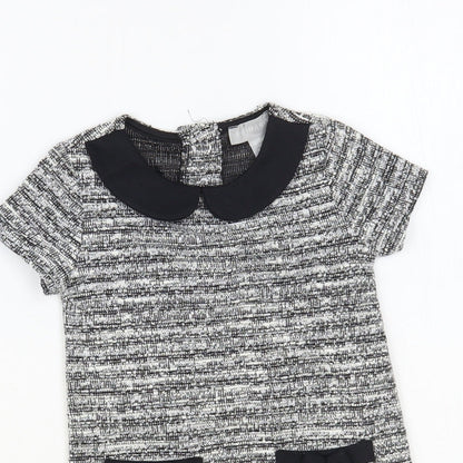 Primark Baby Grey Polyester A-Line Size 12-18 Months Collared Button