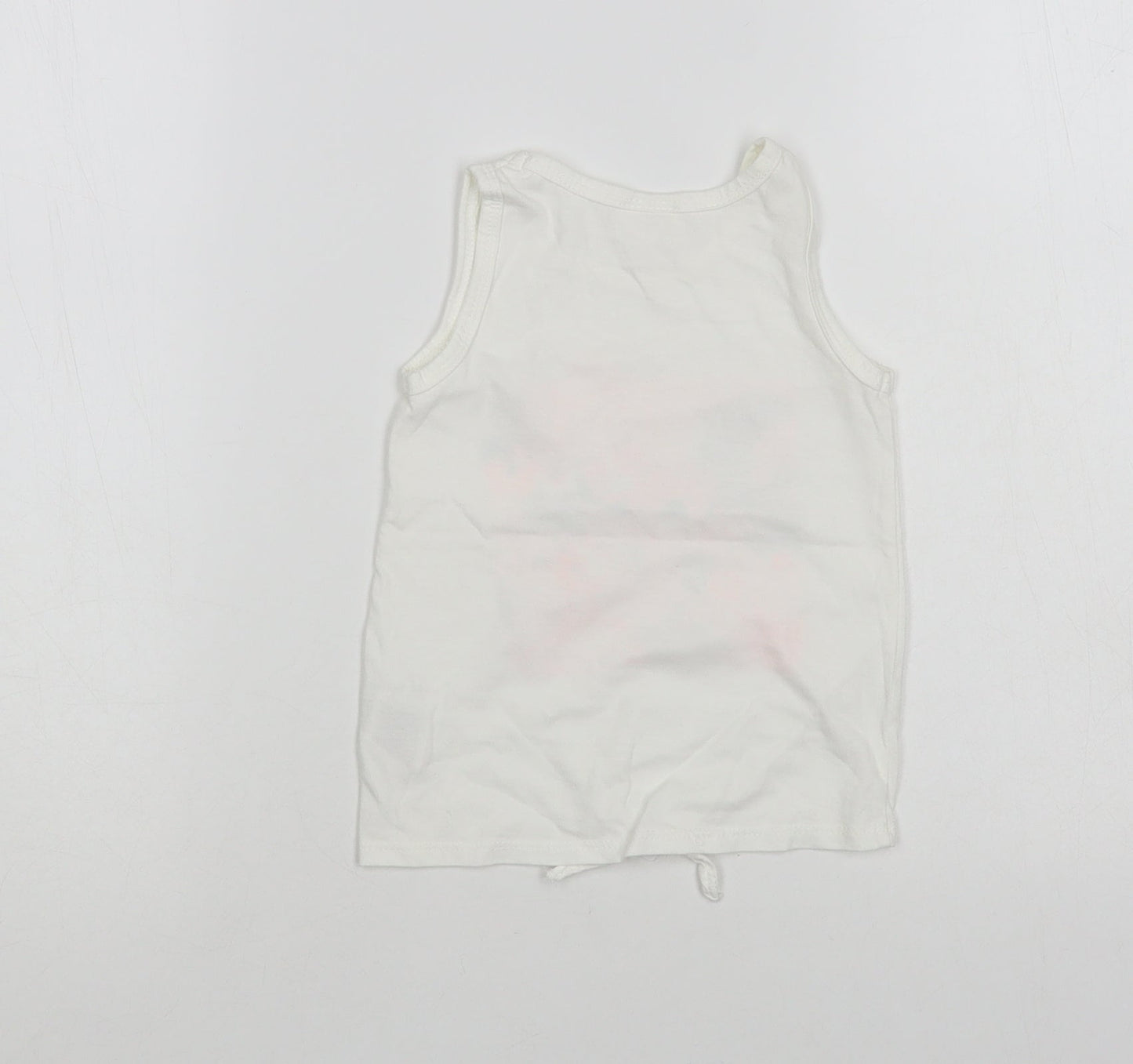 So Cute Baby White Cotton Pullover Tank Size 12-18 Months Crew Neck Pullover - Cute Tigers