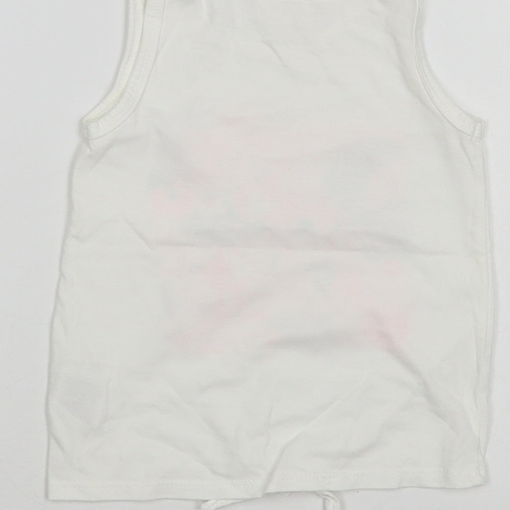 So Cute Baby White Cotton Pullover Tank Size 12-18 Months Crew Neck Pullover - Cute Tigers