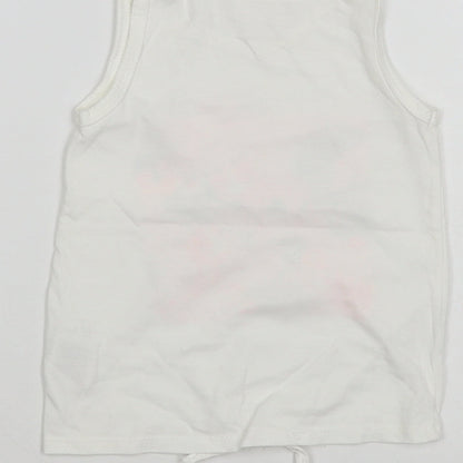 So Cute Baby White Cotton Pullover Tank Size 12-18 Months Crew Neck Pullover - Cute Tigers