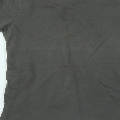 George Boys Grey Cotton Basic T-Shirt Size 5-6 Years Round Neck - Limited Edition