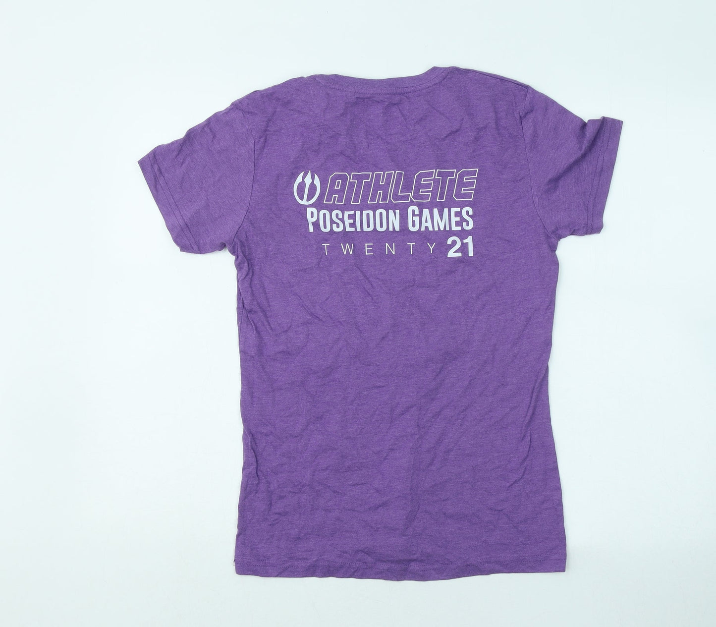 Poseidon Athlete Womens Purple Cotton Basic T-Shirt Size M Round Neck