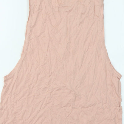 Wit Womens Pink Cotton Basic Tank Size S Round Neck
