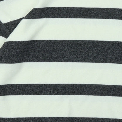 F&F Womens White Round Neck Striped Polyester Pullover Jumper Size S