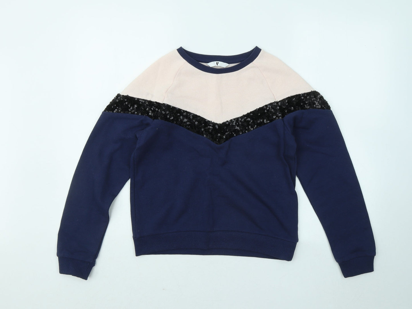 Very Girls Multicoloured Colourblock Cotton Pullover Sweatshirt Size 13 Years