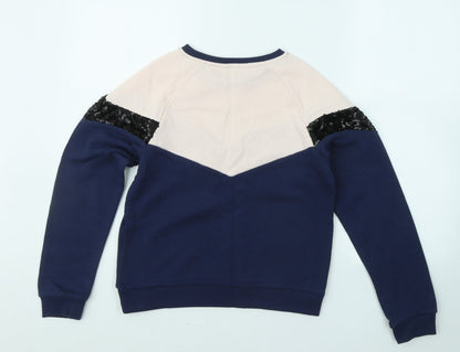 Very Girls Multicoloured Colourblock Cotton Pullover Sweatshirt Size 13 Years