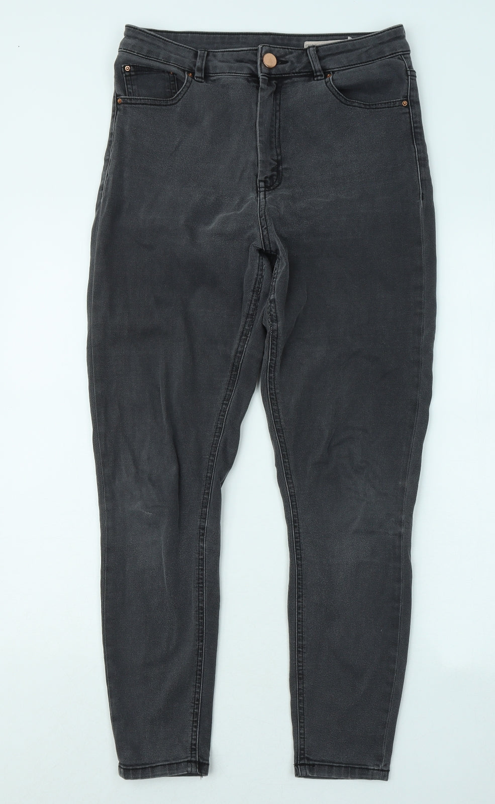 ASOS Mens Grey Cotton Skinny Jeans Size 30 in L32 in Regular Zip