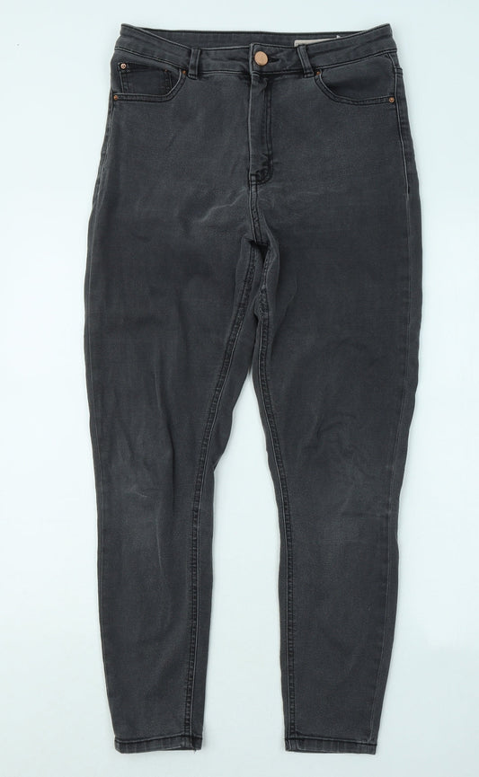 ASOS Mens Grey Cotton Skinny Jeans Size 30 in L32 in Regular Zip