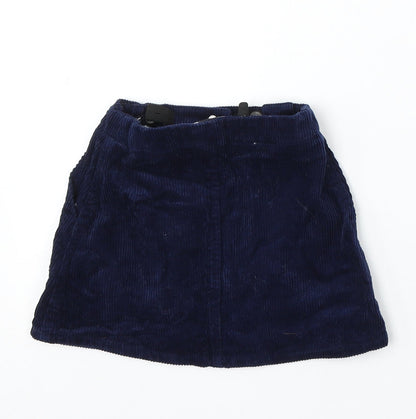 Denim & Co. Girls Blue Cotton A-Line Skirt Size 5-6 Years Regular Snap