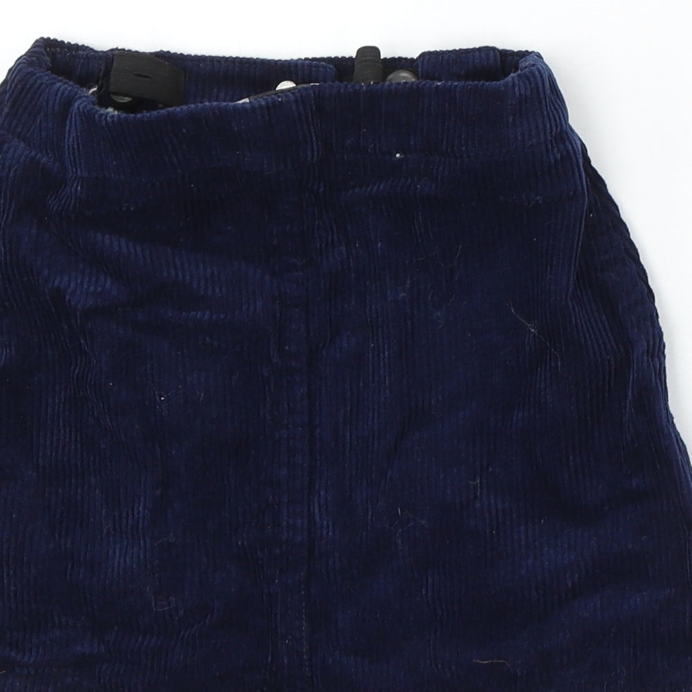 Denim & Co. Girls Blue Cotton A-Line Skirt Size 5-6 Years Regular Snap