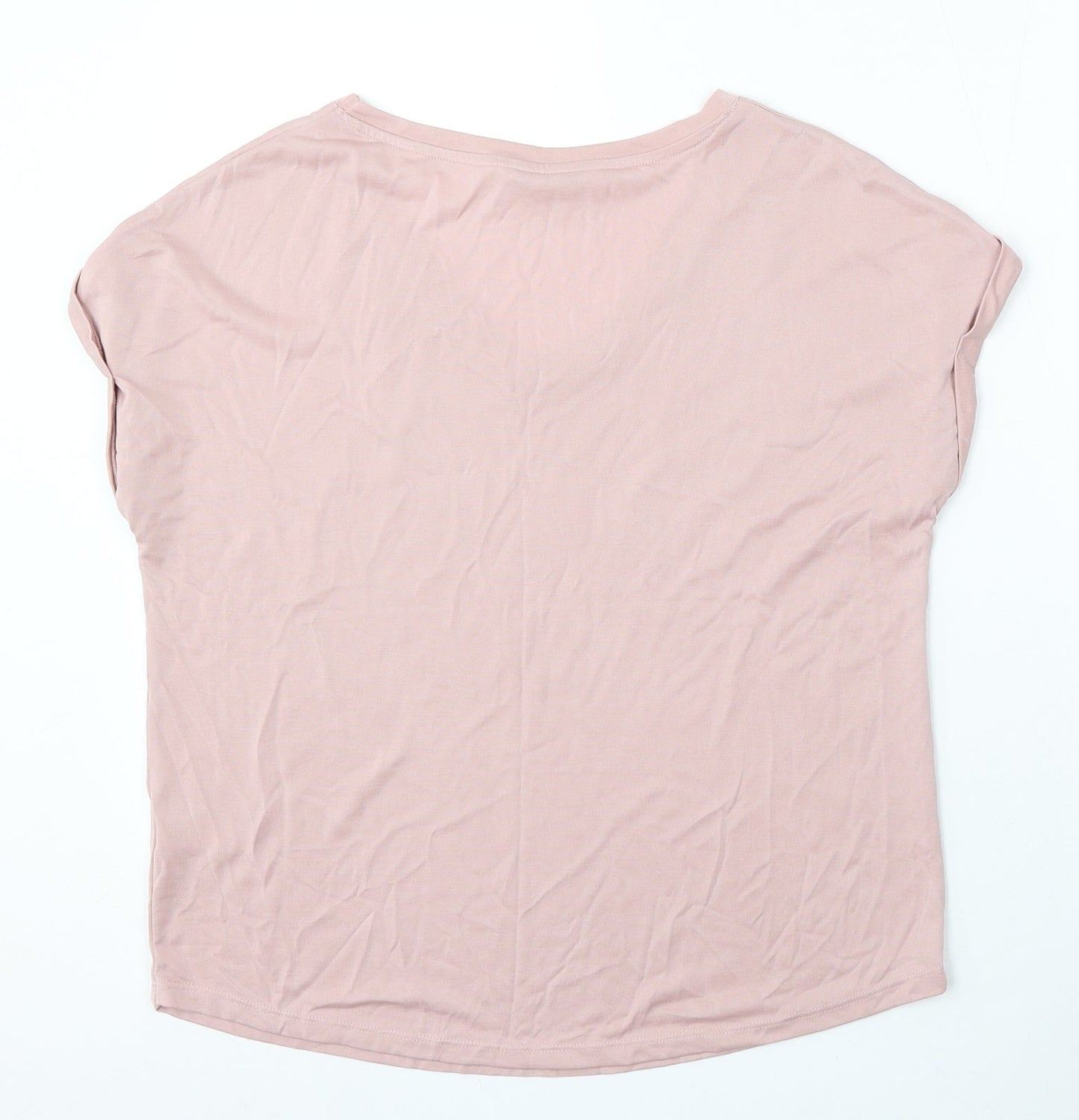 TU Womens Pink Modal Basic T-Shirt Size 10 V-Neck