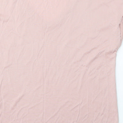 TU Womens Pink Modal Basic T-Shirt Size 10 V-Neck