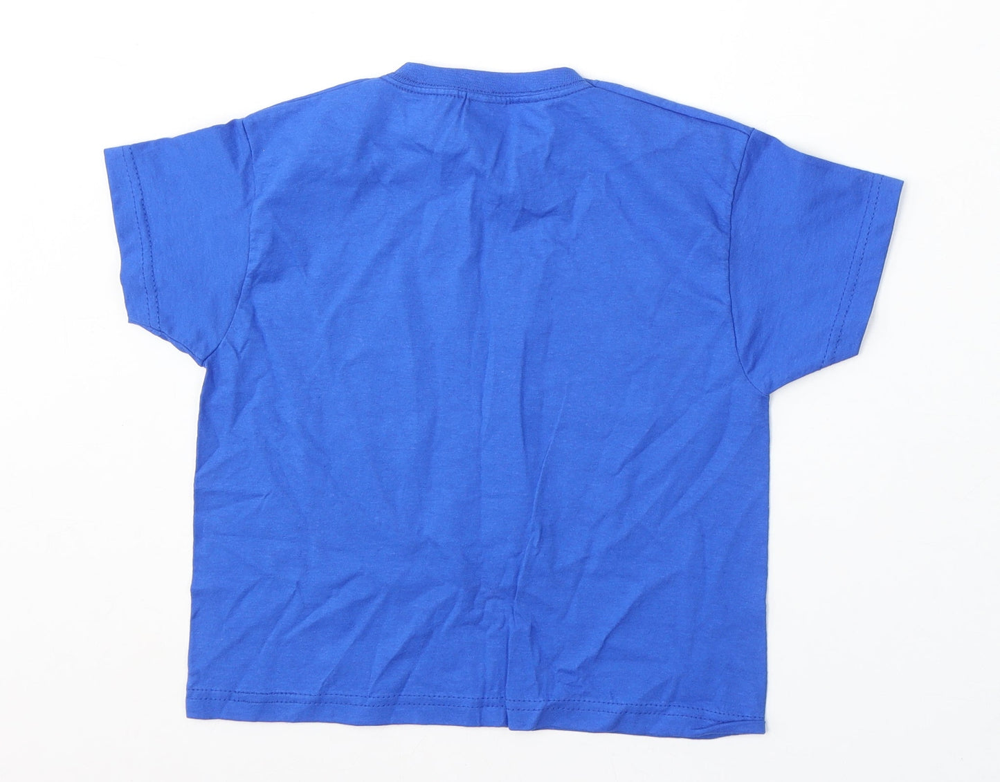 Fruit of the Loom Boys Blue Cotton Basic T-Shirt Size 3-4 Years Round Neck - Rangers FC