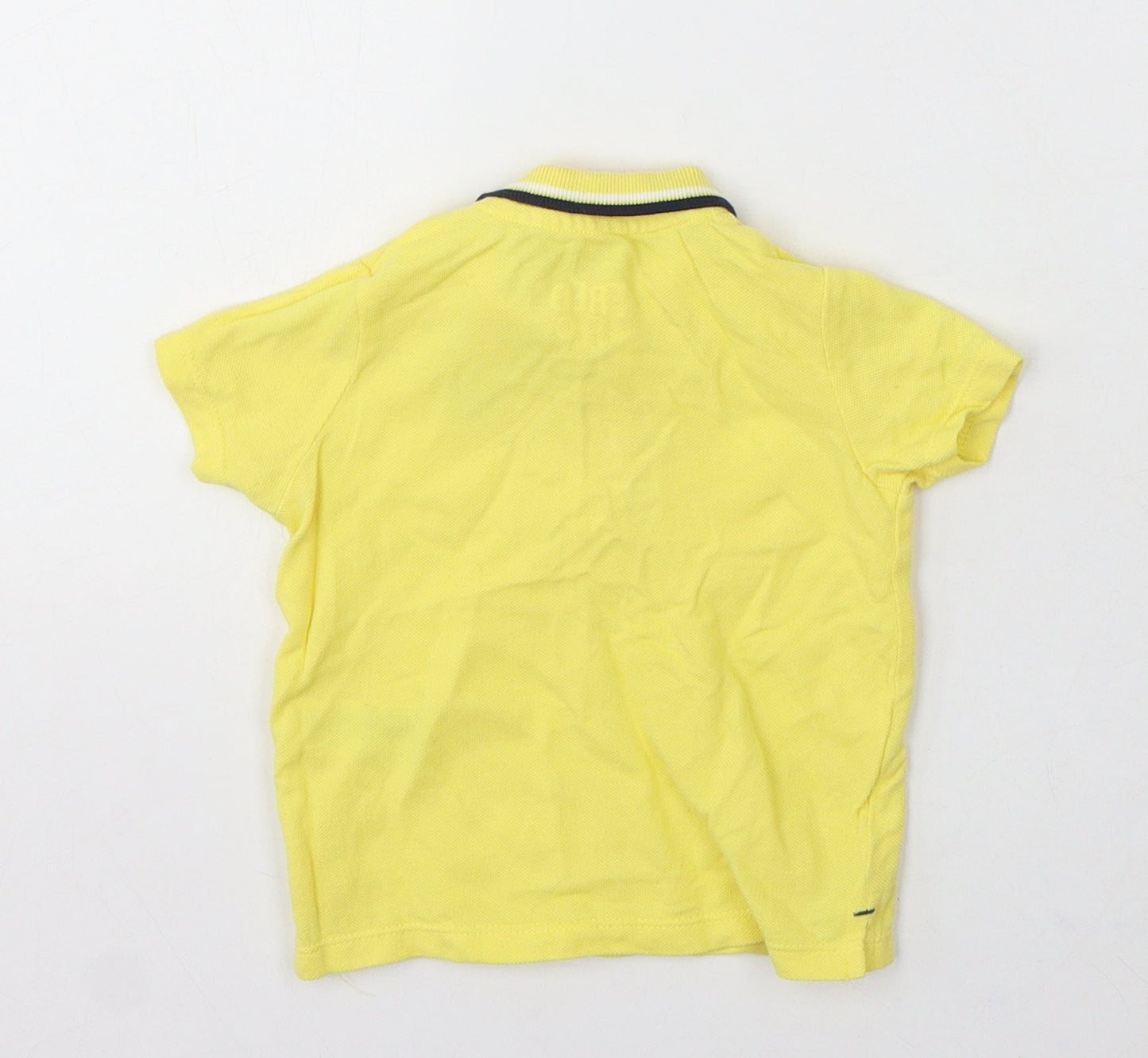 F&F Boys Yellow Cotton Basic Polo Size 3-6 Months Collared Button - Crab