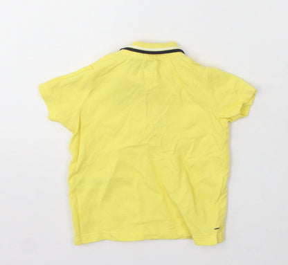 F&F Boys Yellow Cotton Basic Polo Size 3-6 Months Collared Button - Crab