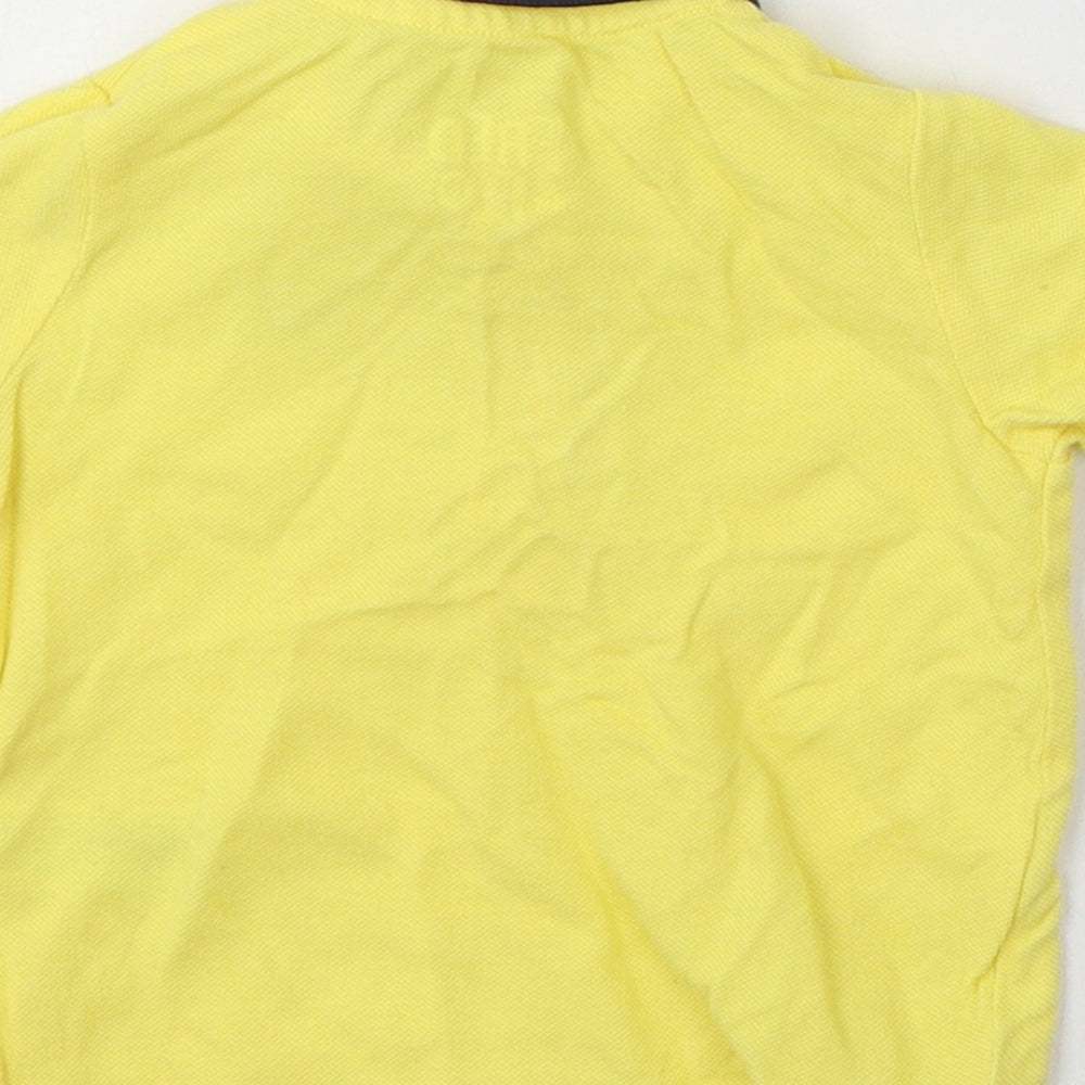 F&F Boys Yellow Cotton Basic Polo Size 3-6 Months Collared Button - Crab