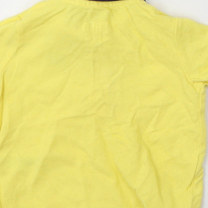 F&F Boys Yellow Cotton Basic Polo Size 3-6 Months Collared Button - Crab
