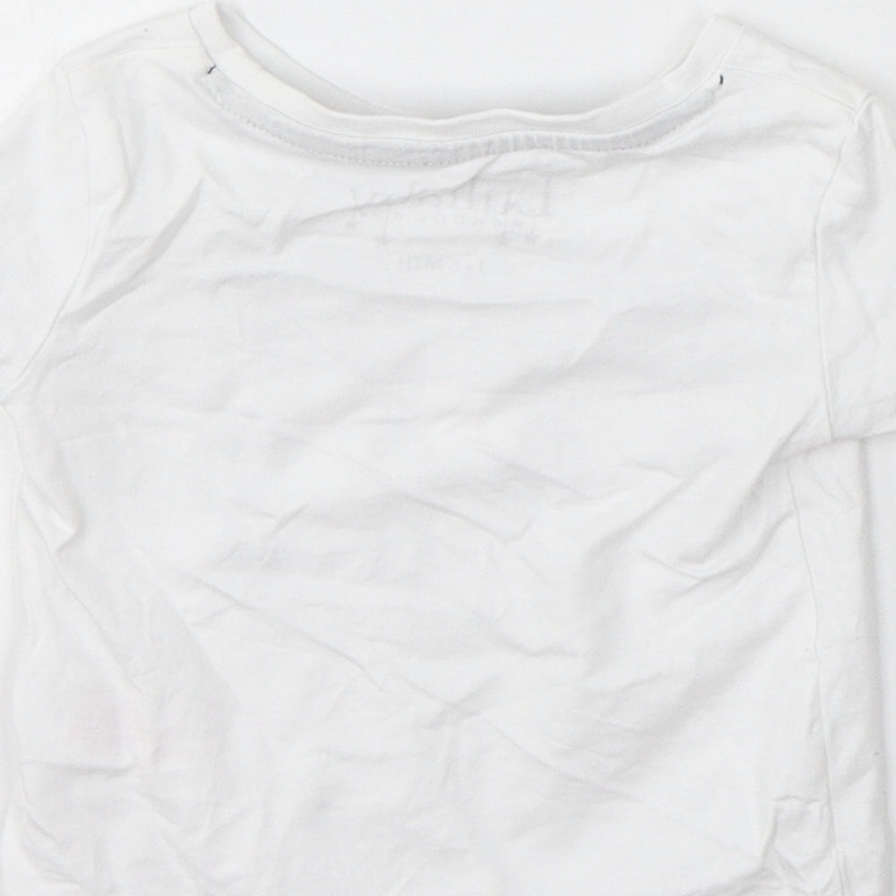 Lullaby Boys White Cotton Basic T-Shirt Size 3-6 Months Round Neck - Mini Boss