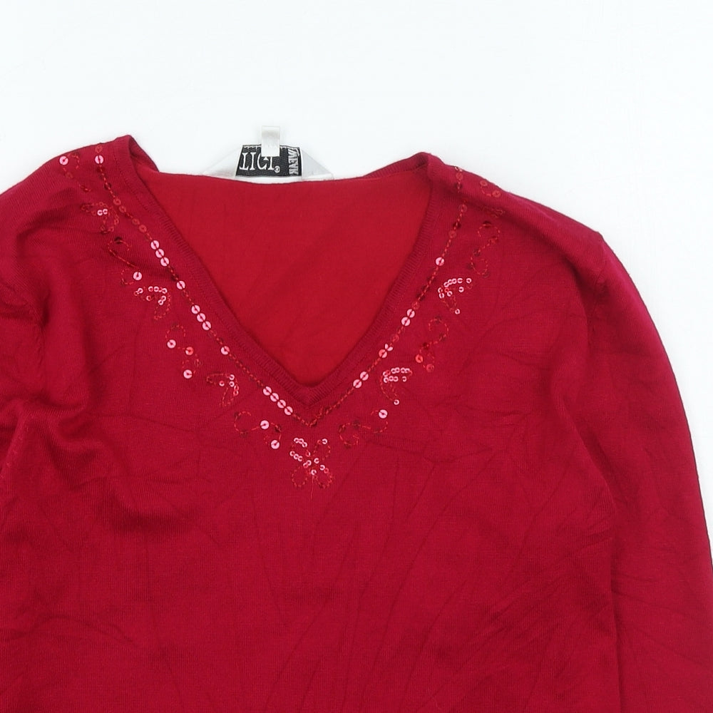 Womens UK Size 10 TIGI Red Pullover Jumper
