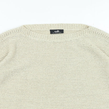 Wallis Womens Beige Round Neck Acrylic Pullover Jumper Size S