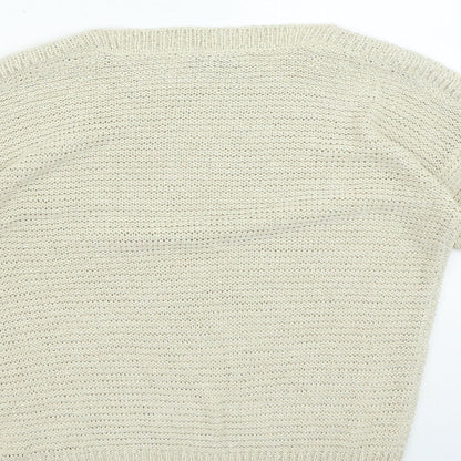 Wallis Womens Beige Round Neck Acrylic Pullover Jumper Size S