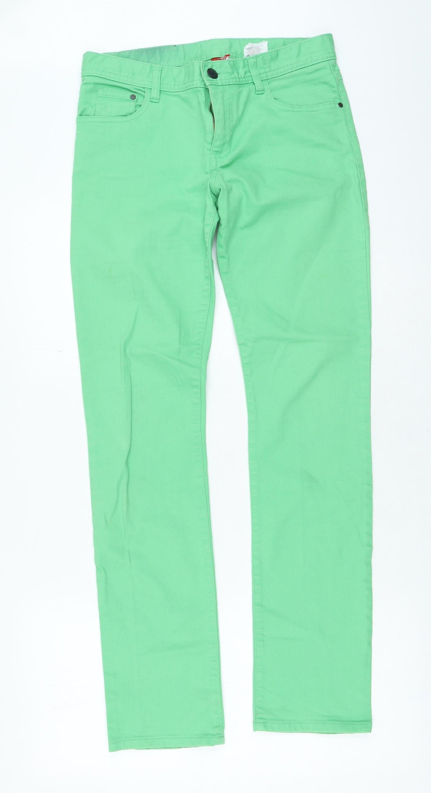 Womens UK Size 32 in Preworn Regular Fit Straight Green Jeans