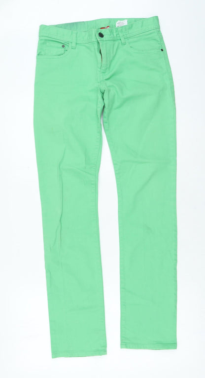 Womens UK Size 32 in Preworn Regular Fit Straight Green Jeans