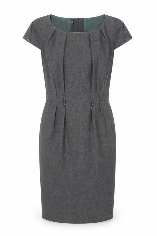 Glamorous Womens Grey Polyester Bodycon Size 10 Round Neck Button
