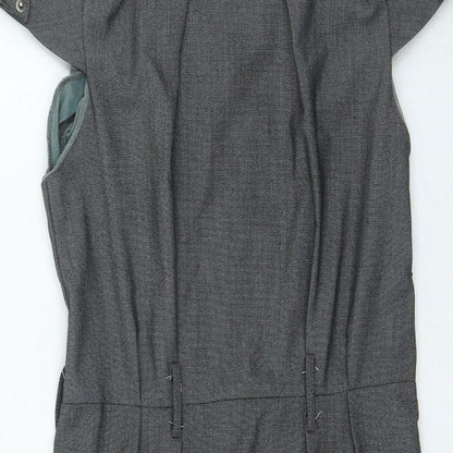 Glamourous Womens Grey Polyester Bodycon Size 10 Round Neck Button