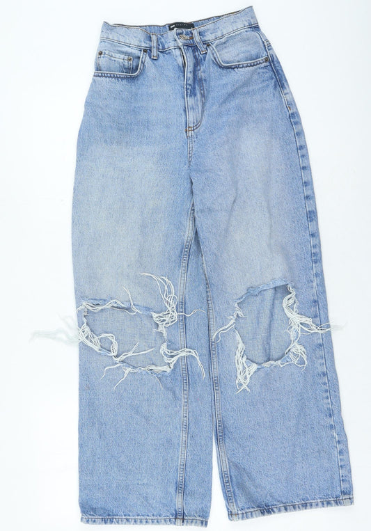 ASOS Womens Blue Cotton Straight Jeans Size 26 in L26 in Regular Zip