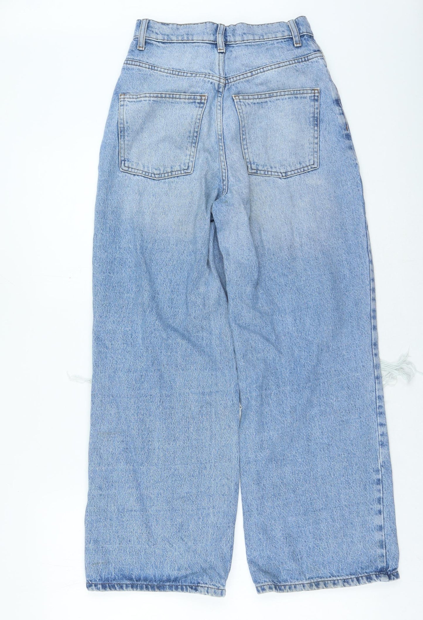 ASOS Womens Blue Cotton Straight Jeans Size 26 in L26 in Regular Zip