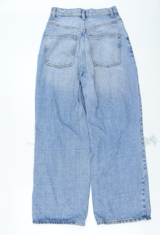 ASOS Womens Blue Cotton Straight Jeans Size 26 in L26 in Regular Zip