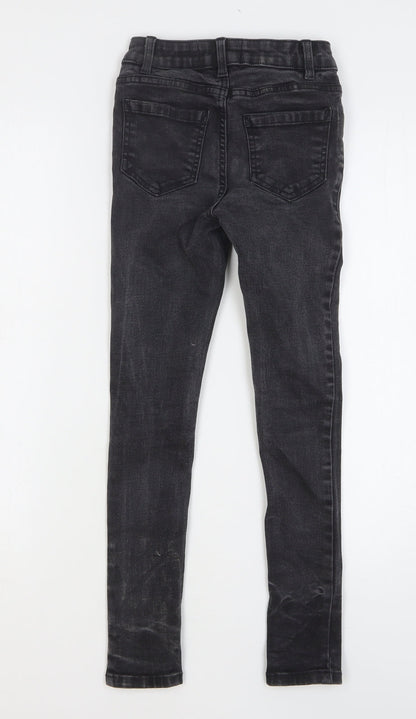 New Look Girls Black Cotton Skinny Jeans Size 9 Years Regular Button