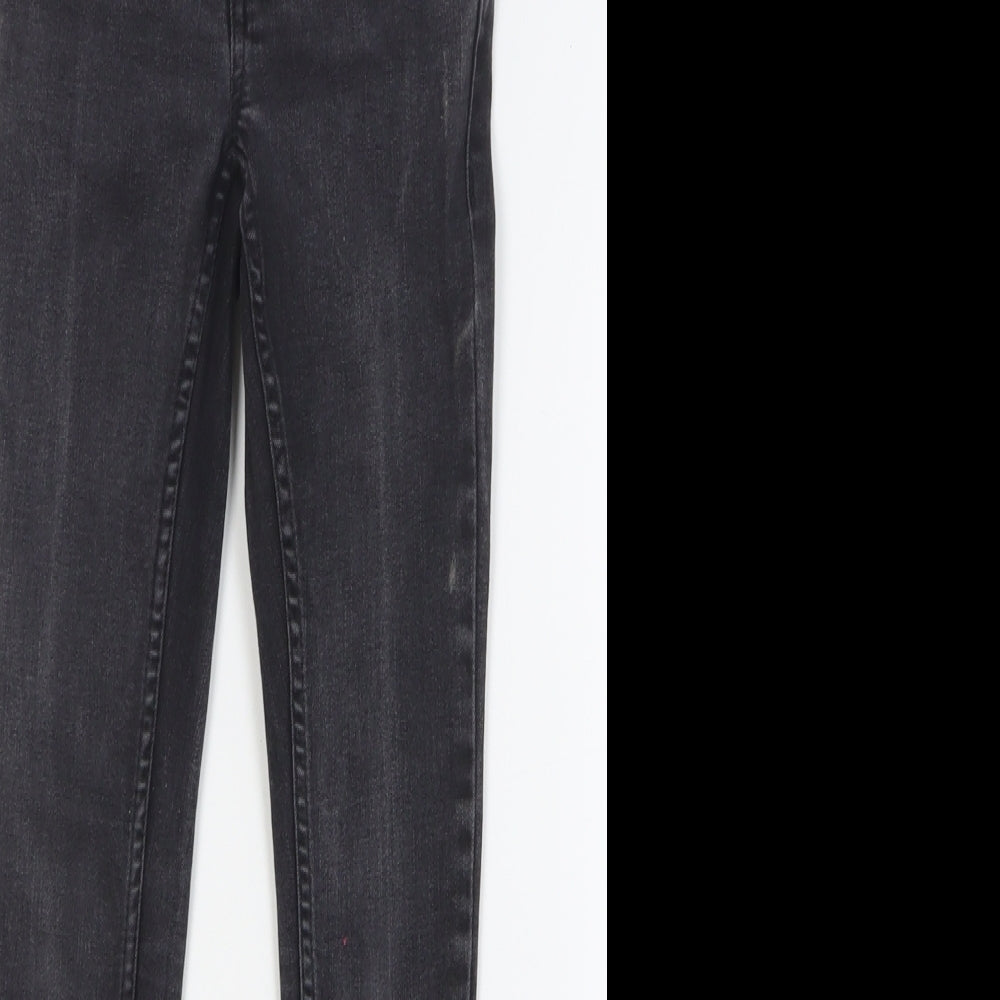 New Look Girls Black Cotton Skinny Jeans Size 9 Years Regular Button