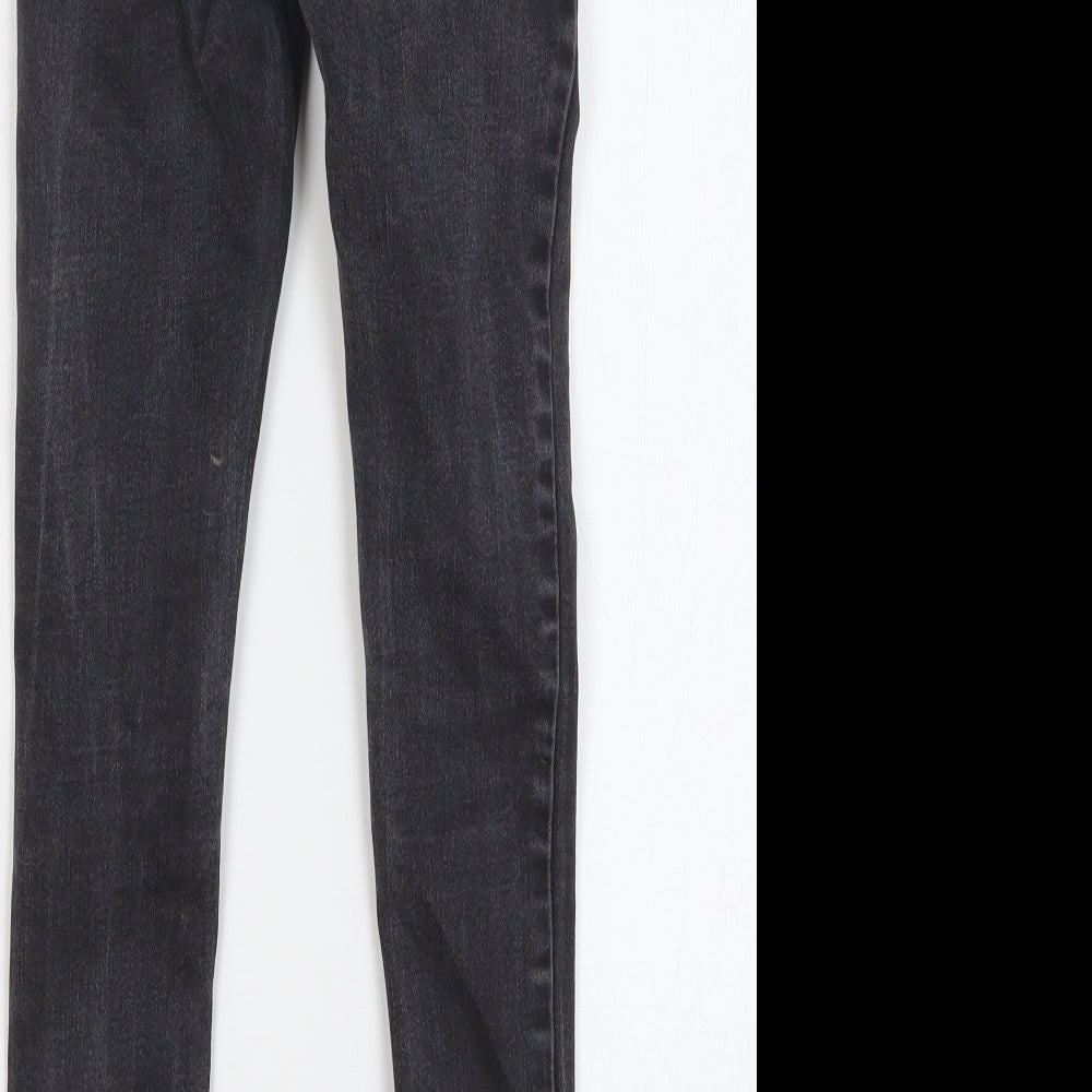 New Look Girls Black Cotton Skinny Jeans Size 9 Years Regular Button