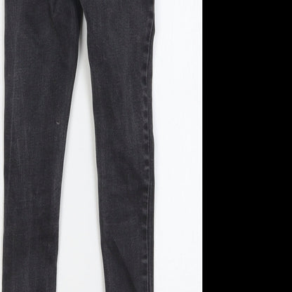 New Look Girls Black Cotton Skinny Jeans Size 9 Years Regular Button