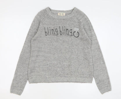 Womens UK Size 12 New Look Grey Pullover Jumper