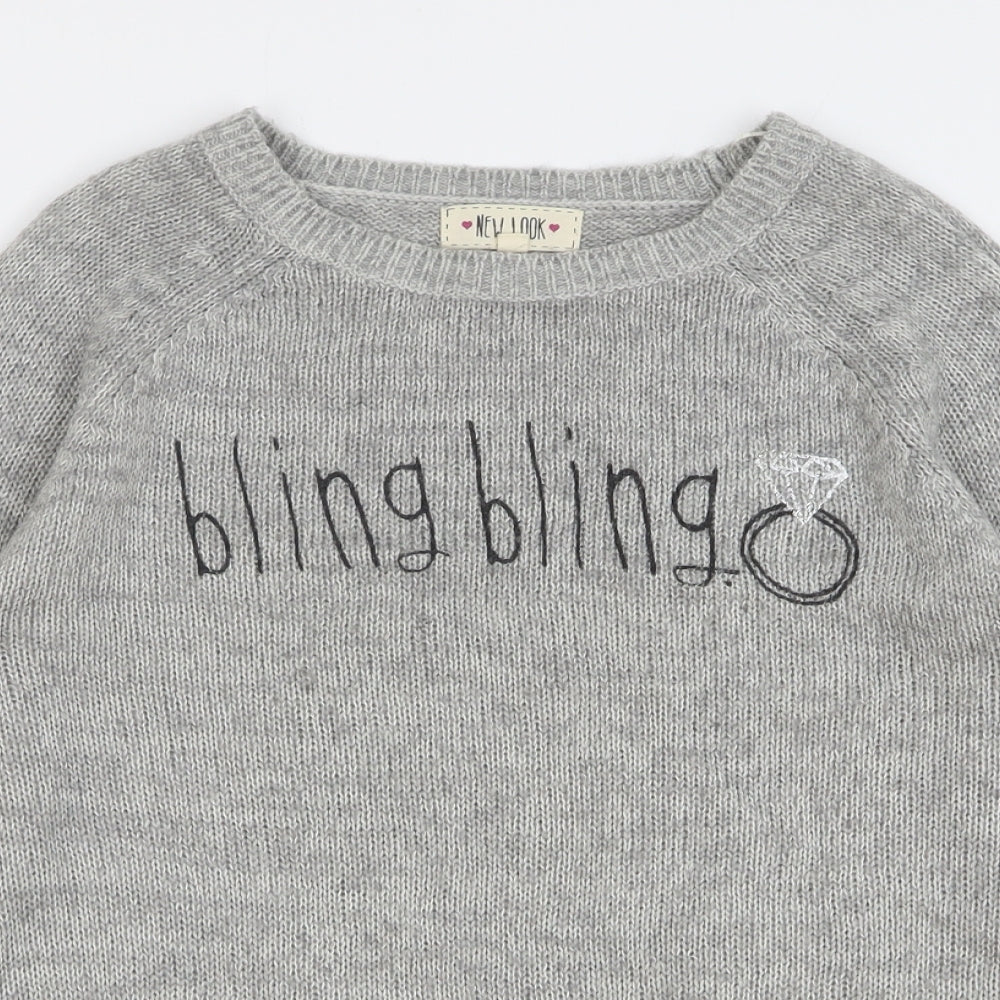 Womens UK Size 12 New Look Grey Pullover Jumper