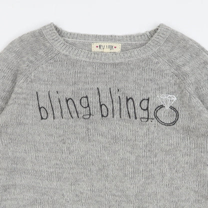 Womens UK Size 12 New Look Grey Pullover Jumper