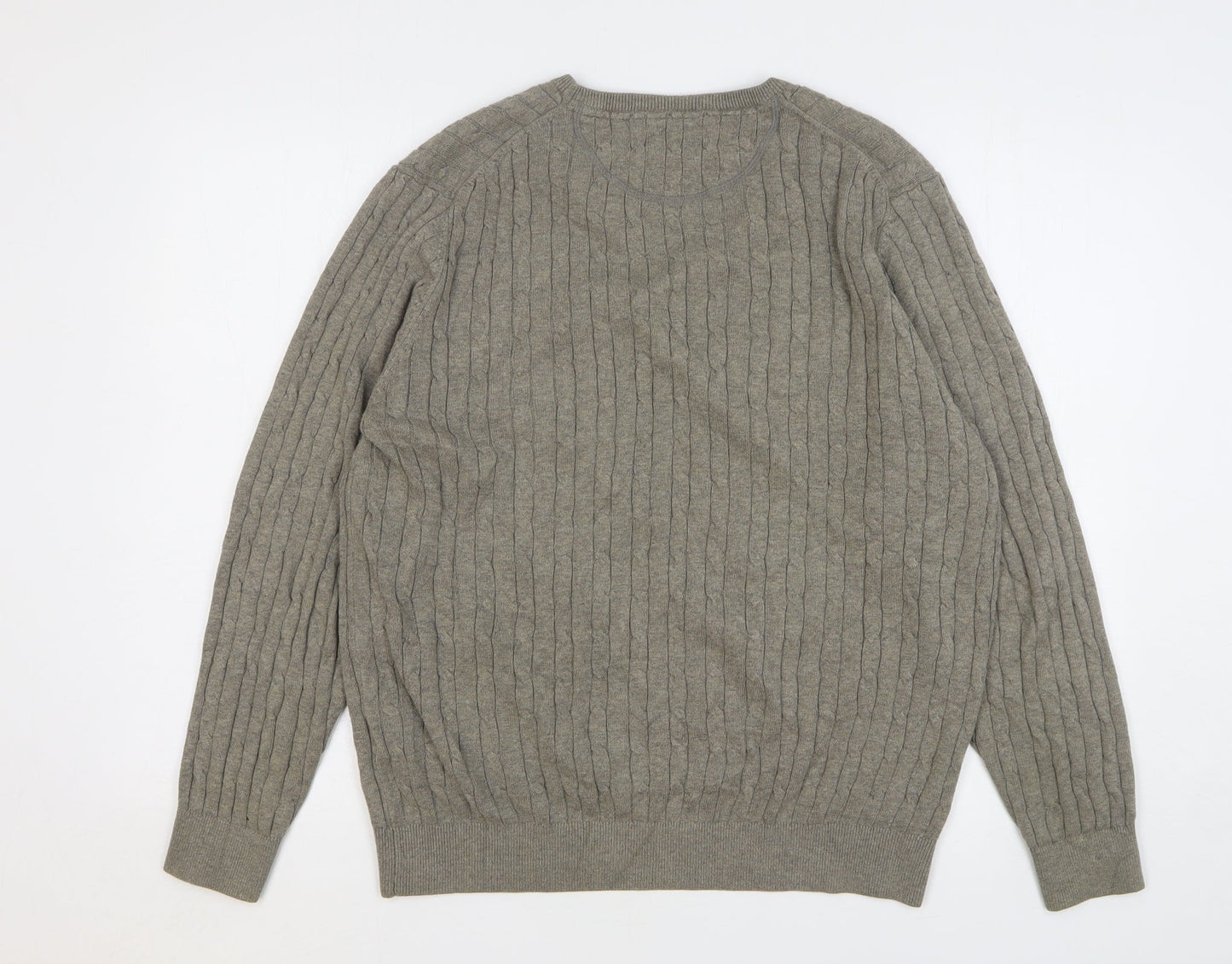 CASAMODA Womens Green Round Neck Cotton Pullover Jumper Size M