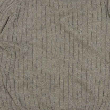 CASAMODA Womens Green Round Neck Cotton Pullover Jumper Size M