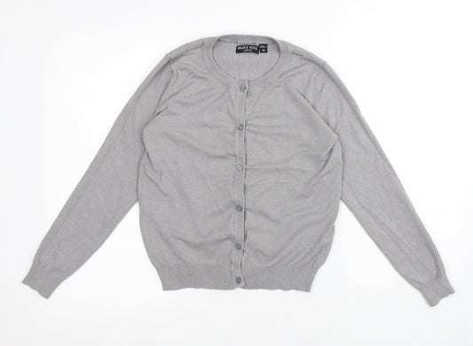 Womens UK Size M Brave Soul Grey Cardigan Jumper