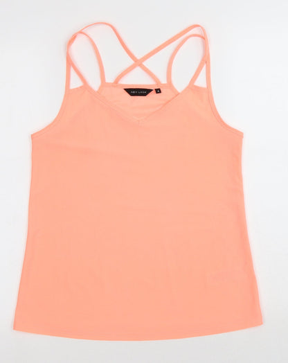 Womens UK Size 8 New Look Pink Basic Tank