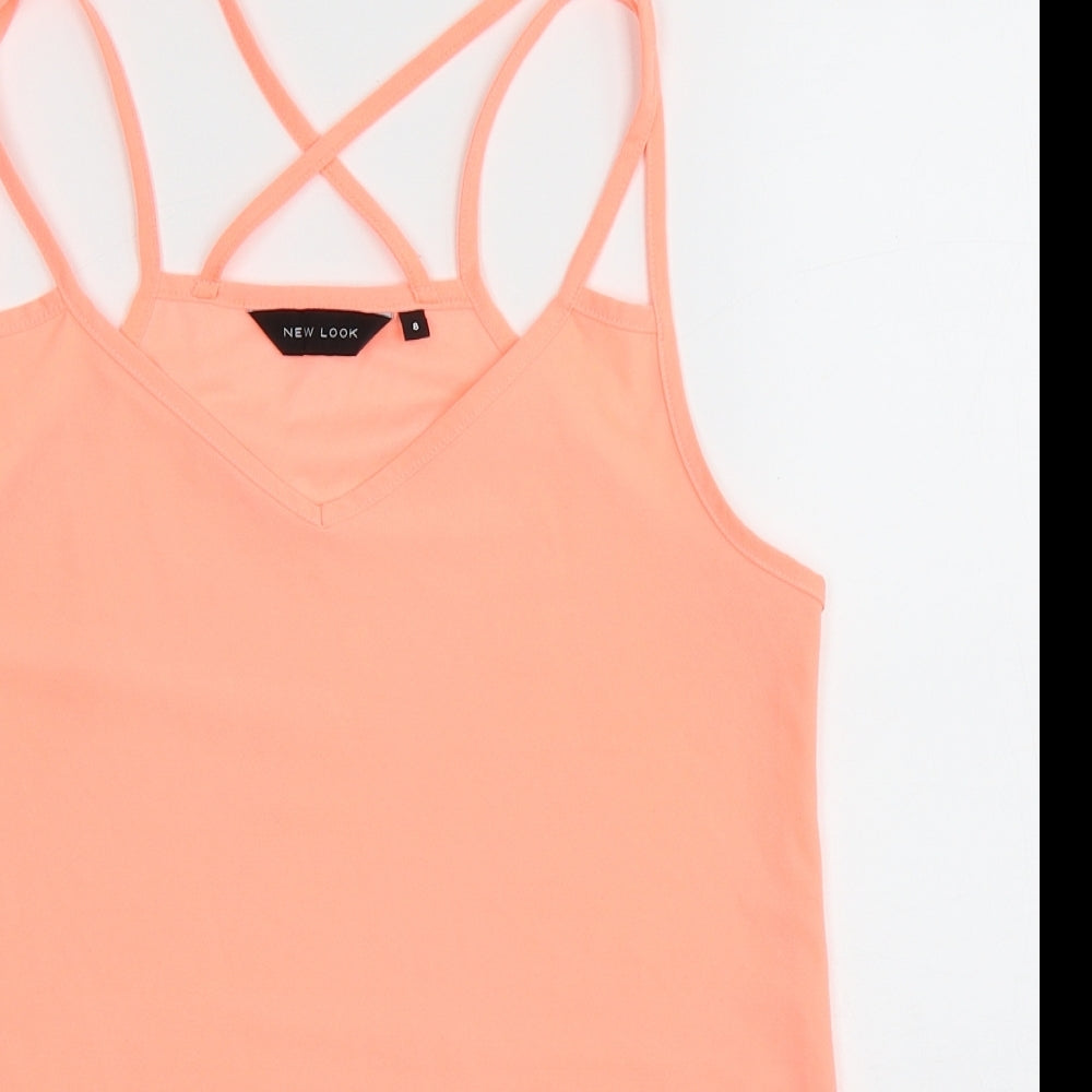 Womens UK Size 8 New Look Pink Basic Tank